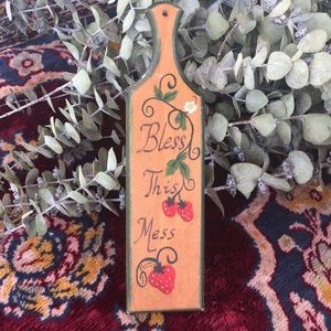 Vintage home decor hand painted wooden plaque